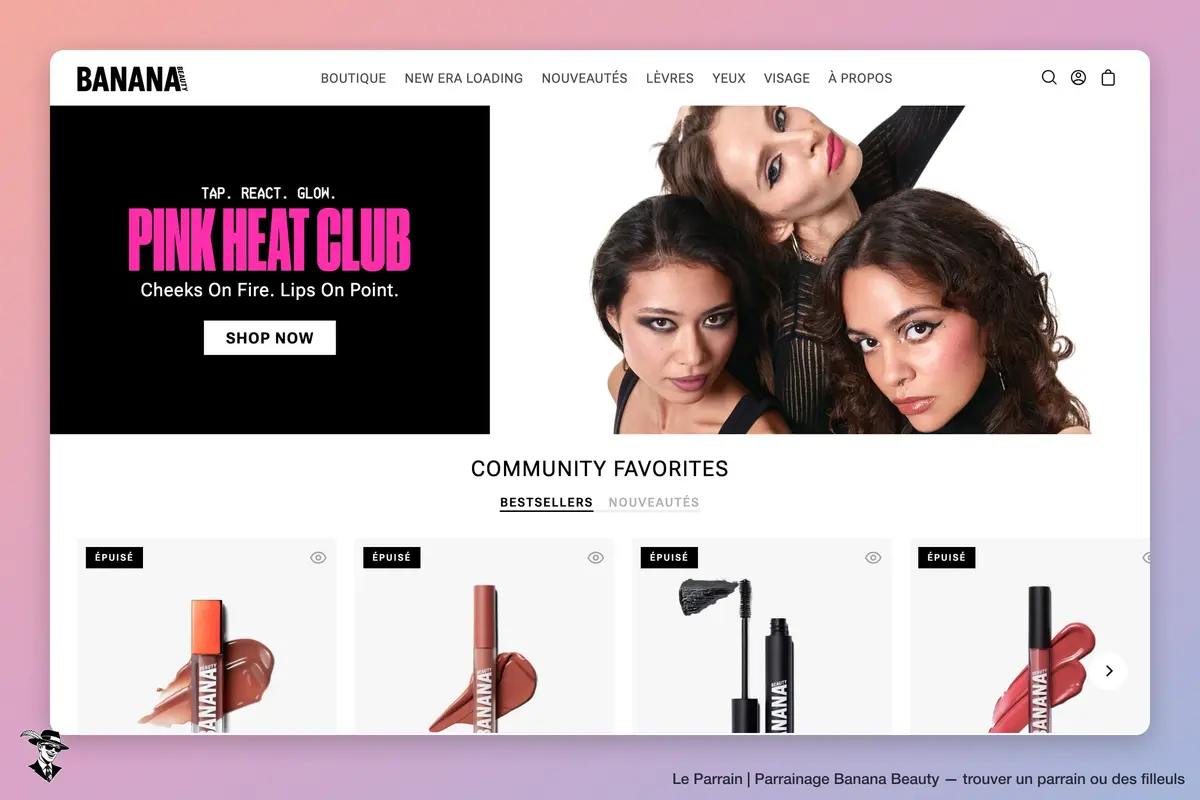 Page d'accueil de Banana Beauty