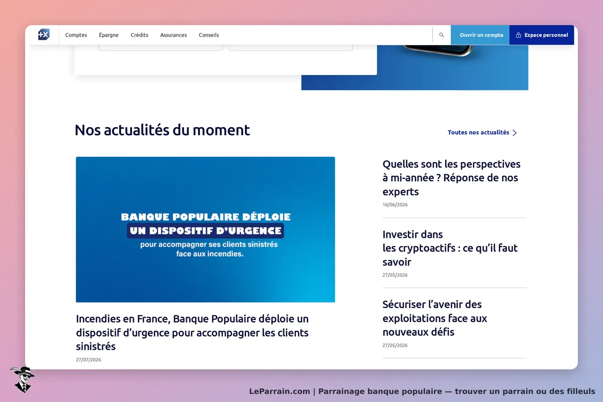 Banque Populaire : actualités sur un dispositif d'urgence pour clients sinistrés face aux incendies