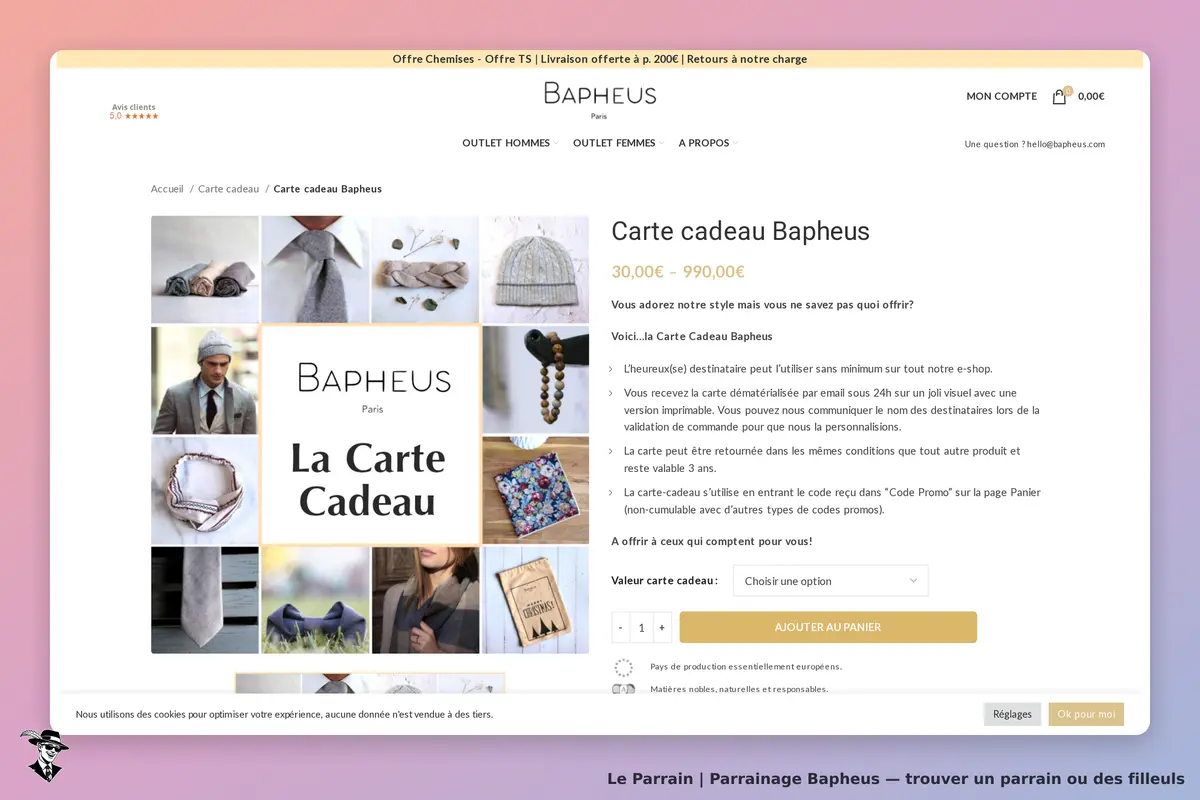 Page catégorie de Bapheus