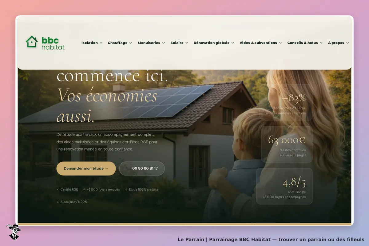 Page d'accueil de BBC Habitat