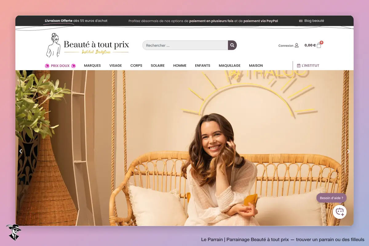 Page d'accueil de Beauté à tout prix