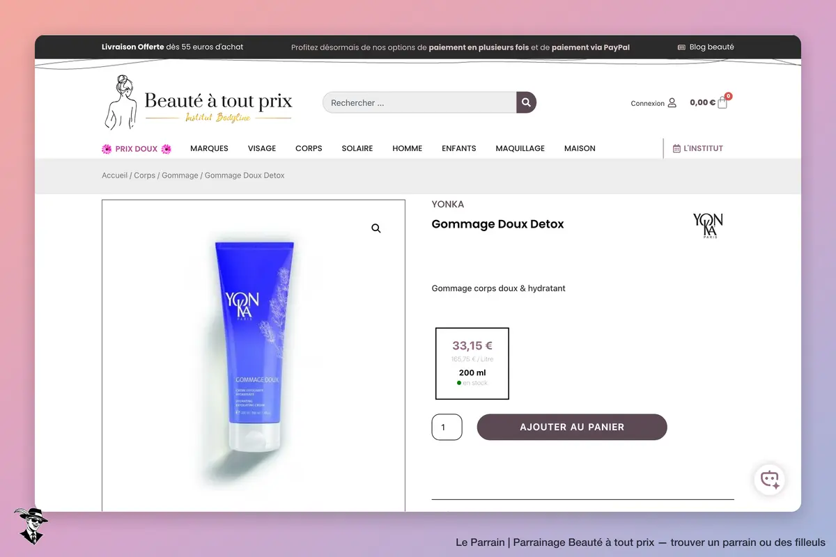 Page produit de Beauté à tout prix