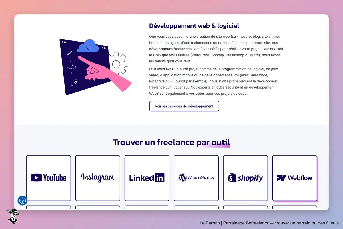 Capture d'écran de Befreelancr