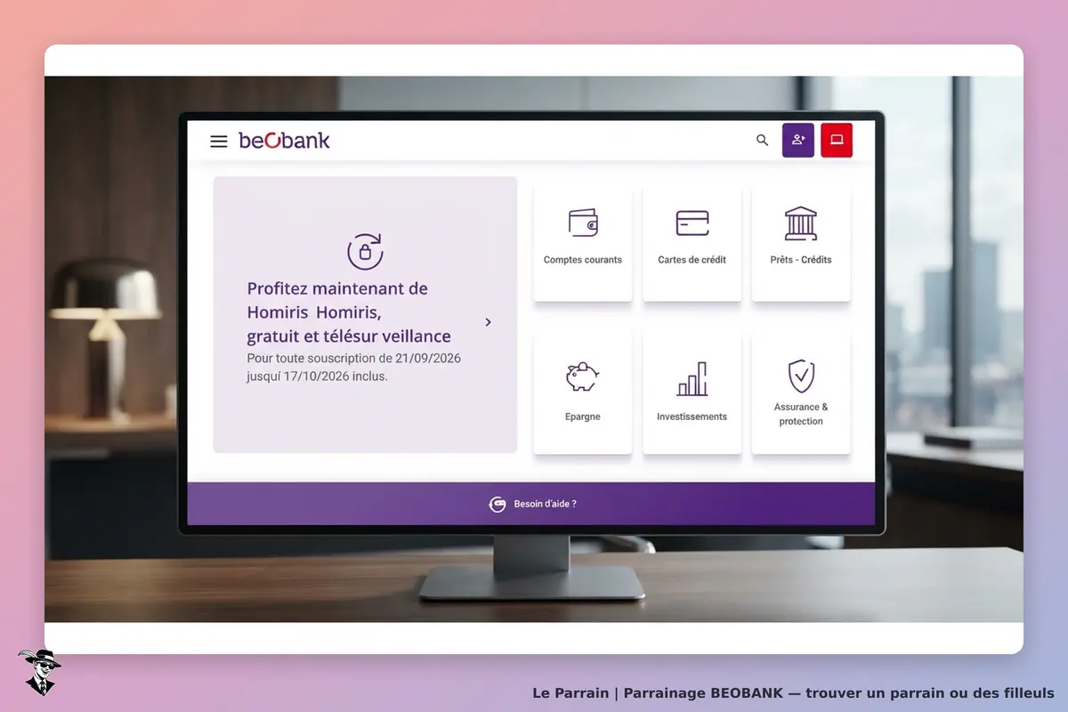 BEOBANK : page d'accueil avec informations sur Homiris et accès aux services bancaires