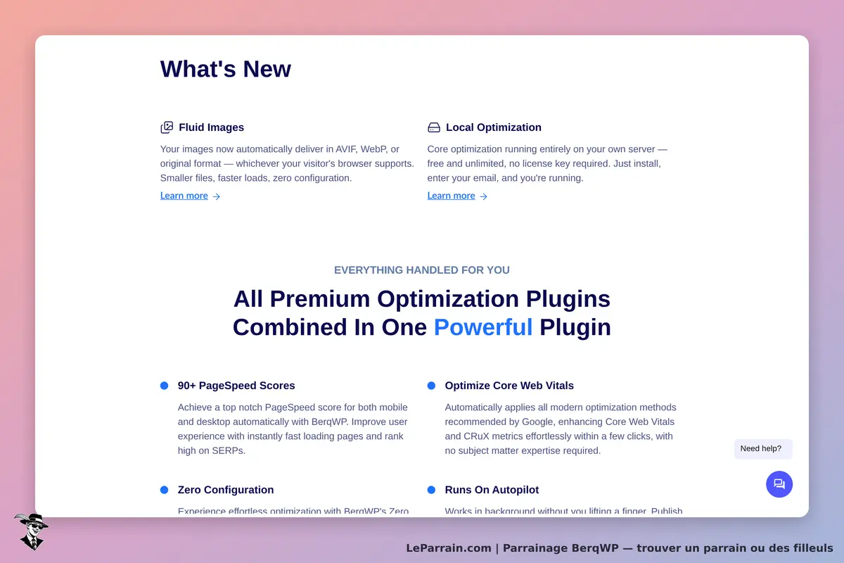 Nouveautés BerqWP : plugins d'optimisation tout-en-un pour des performances web améliorées.