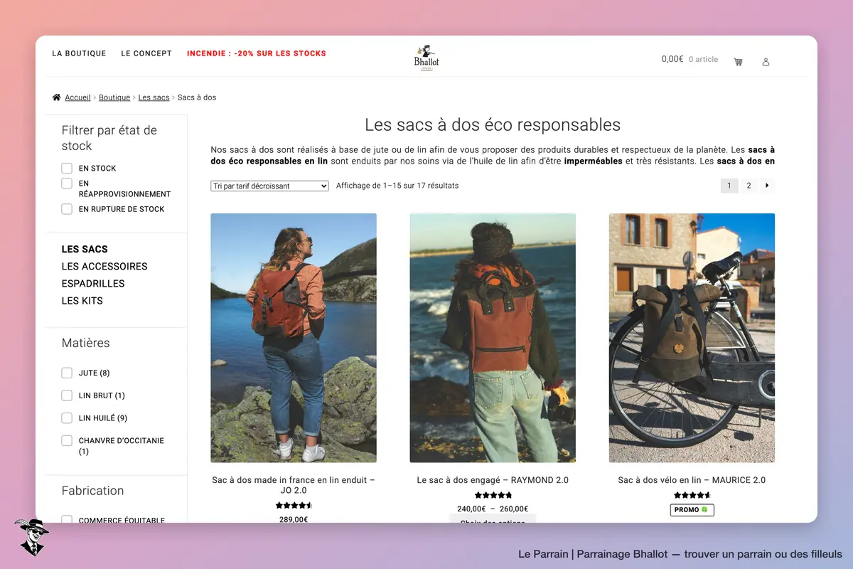 Page catégorie de Bhallot