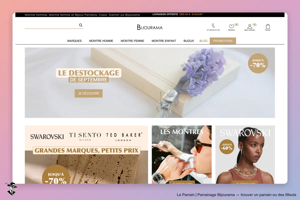 Page d'accueil de Bijourama