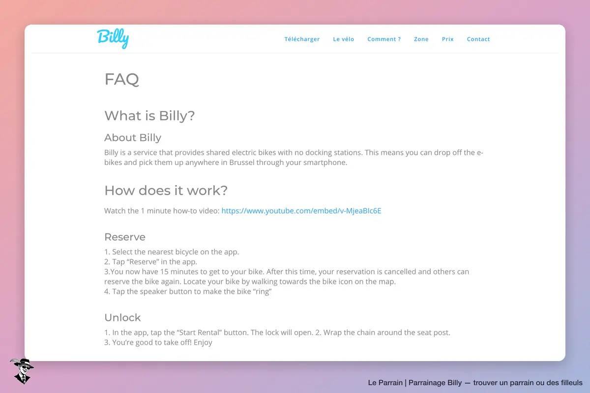 Page parrainage de Billy