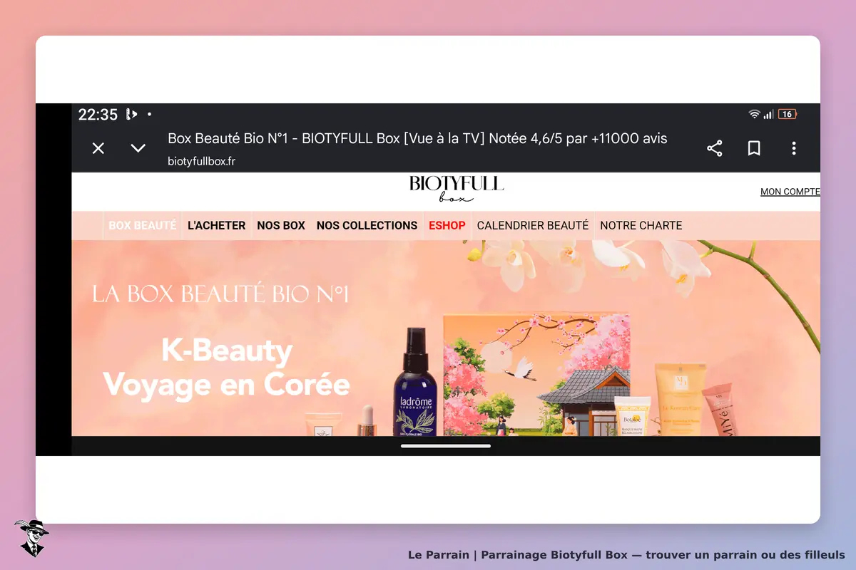 Biotyfull Box : page d'accueil présentant la box beauté bio et des produits de K-Beauty