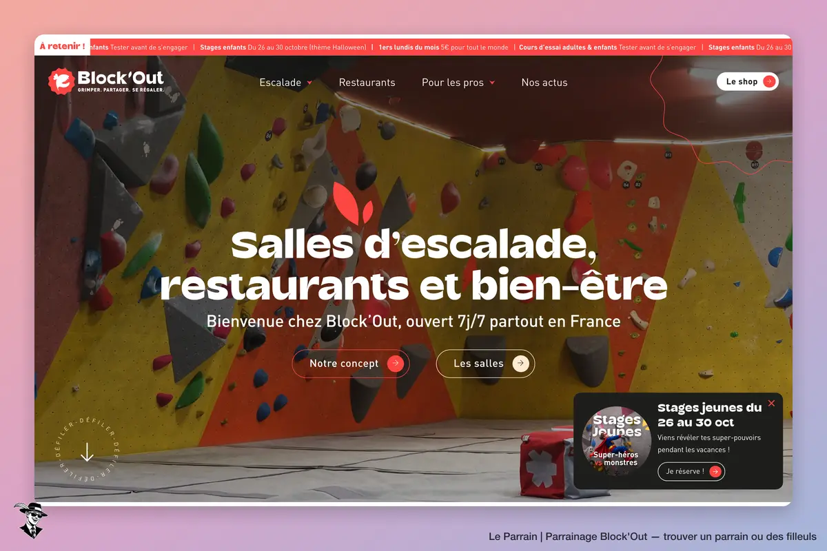 Page d'accueil de Block'Out