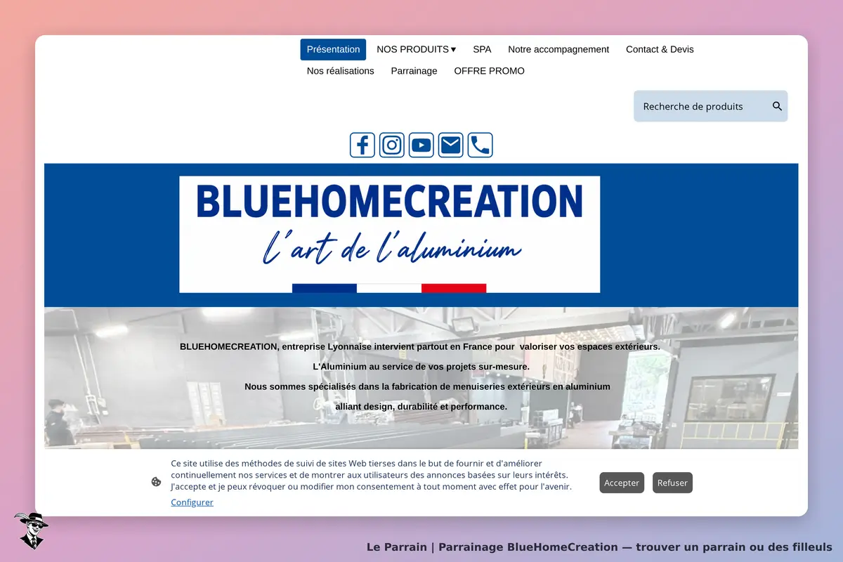 Page d'accueil de BlueHomeCreation