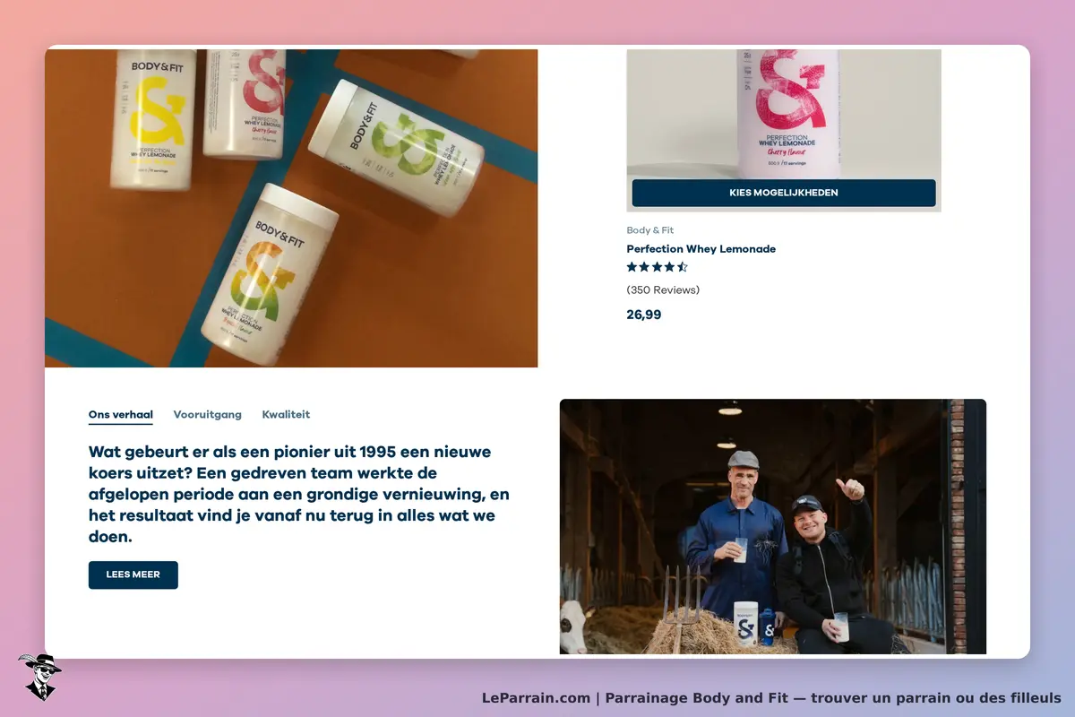 Body and Fit : body & Fit : présentation de produits avec des bouteilles et des informations sur