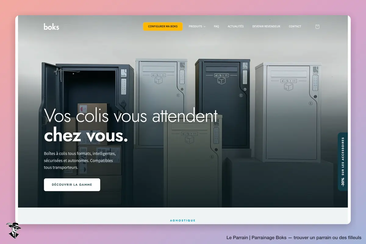 Page d'accueil de Boks