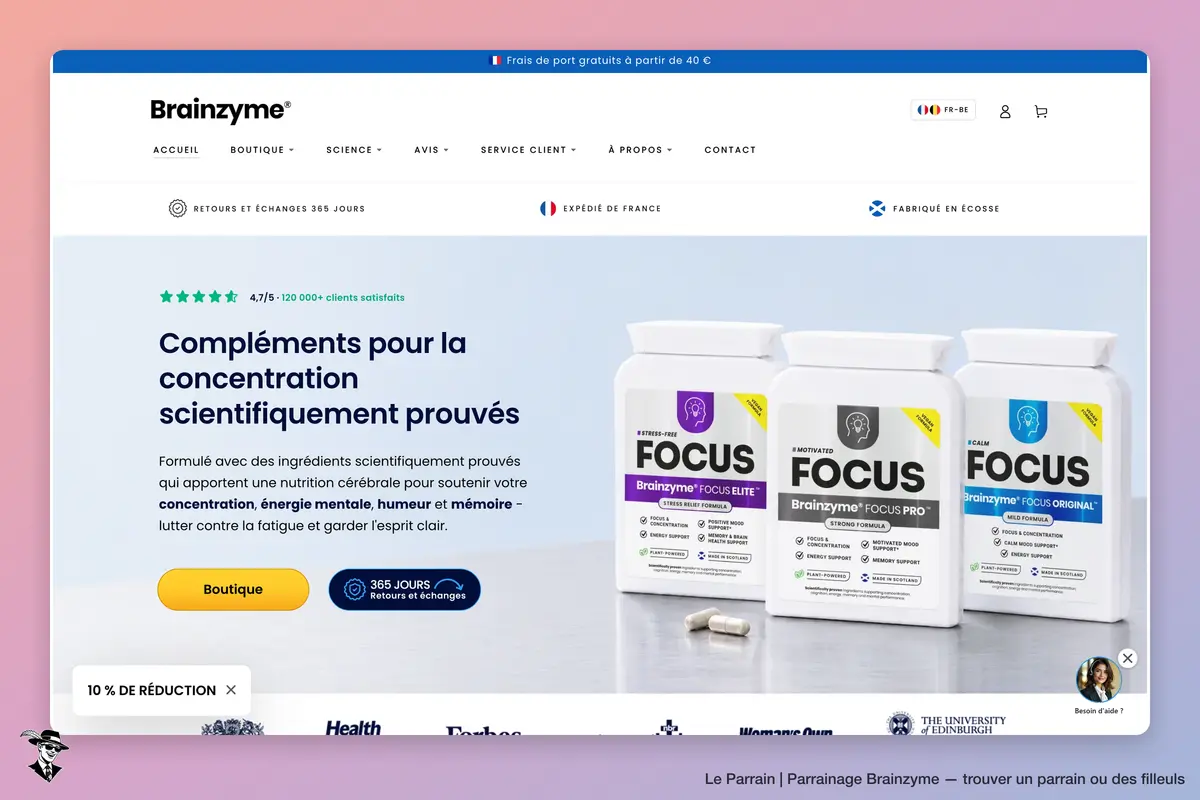 Page d'accueil de Brainzyme