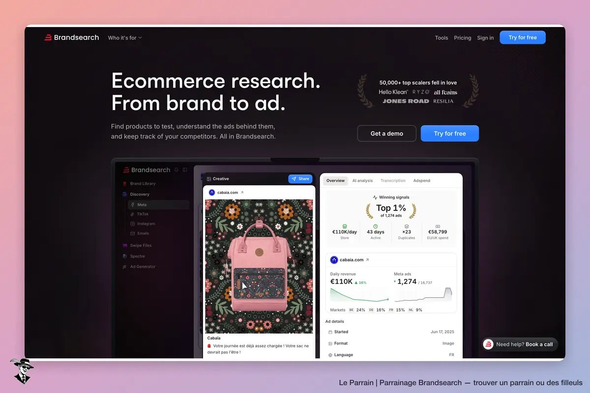 Page d'accueil de Brandsearch