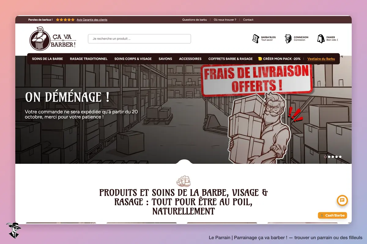 Page d'accueil de ça va barber !