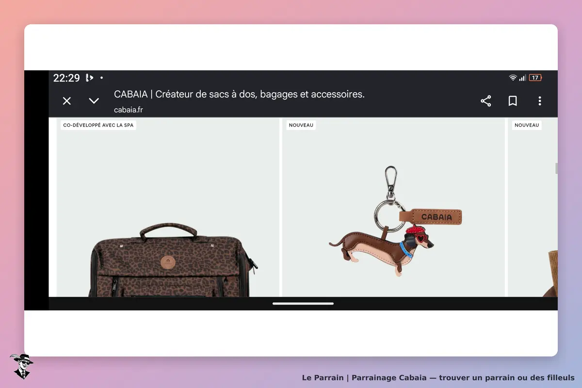 CABAIA : sac à dos à motif léopard et porte-clés en forme de chien