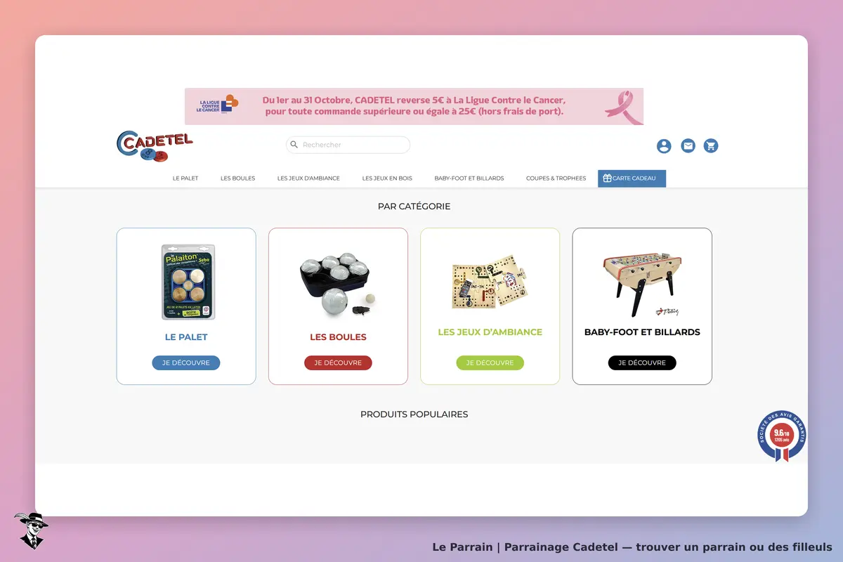 il montre la page d'acceuille du site