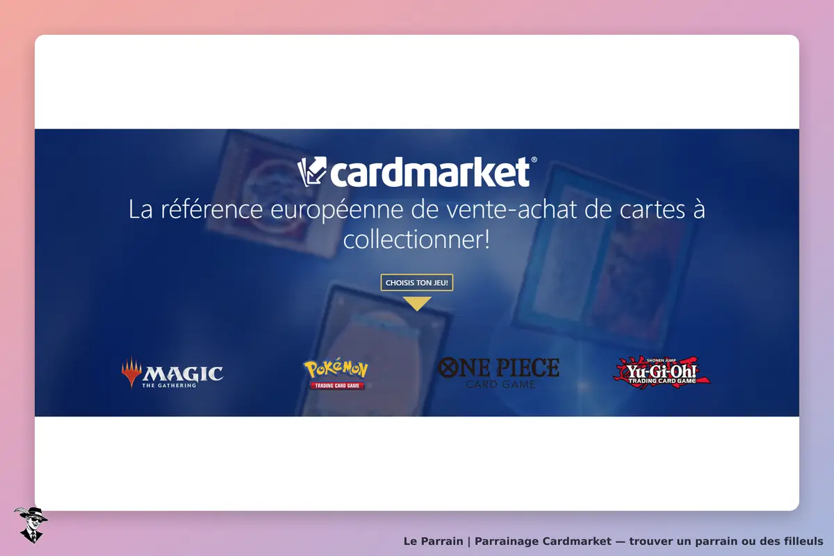 Cardmarket : page d'accueil présentant plusieurs jeux de cartes à collectionner
