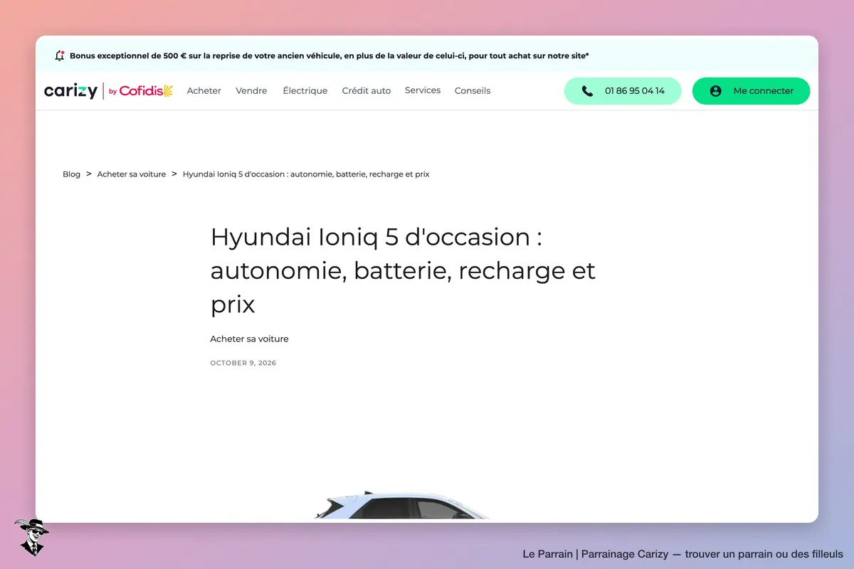 Page produit de Carizy