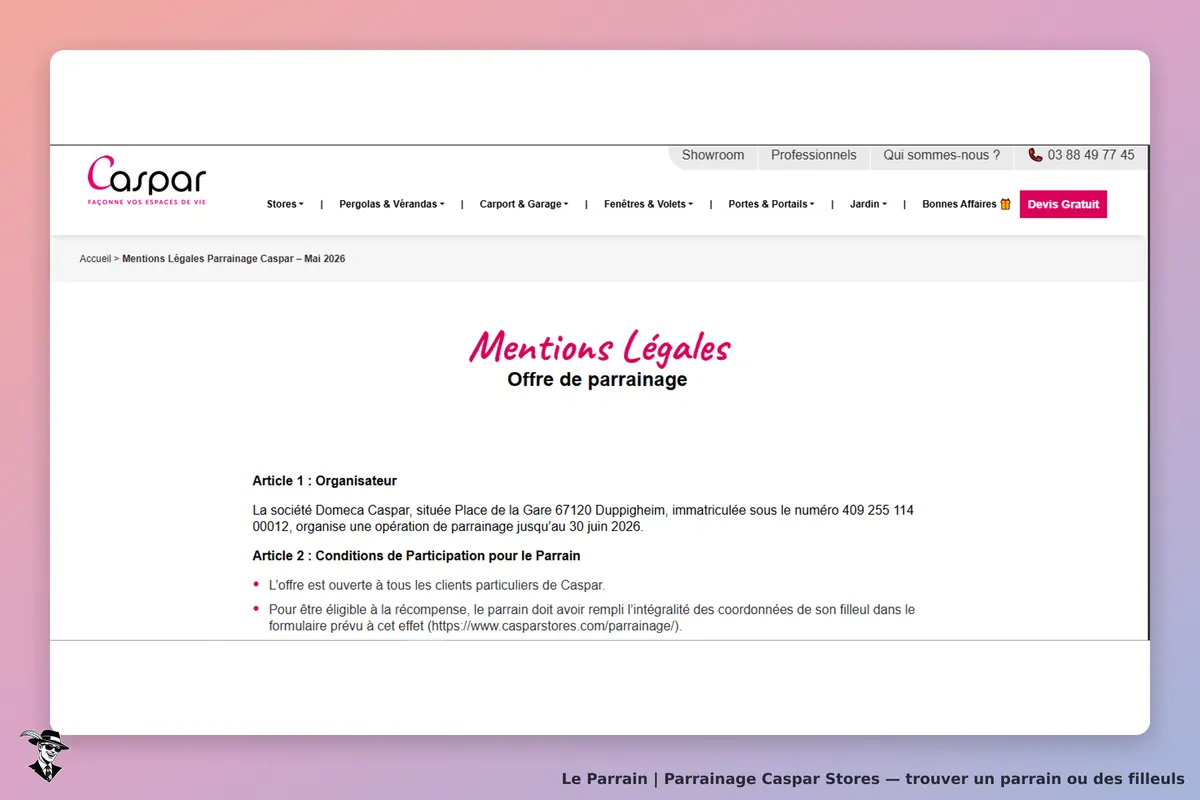 condition parrainage