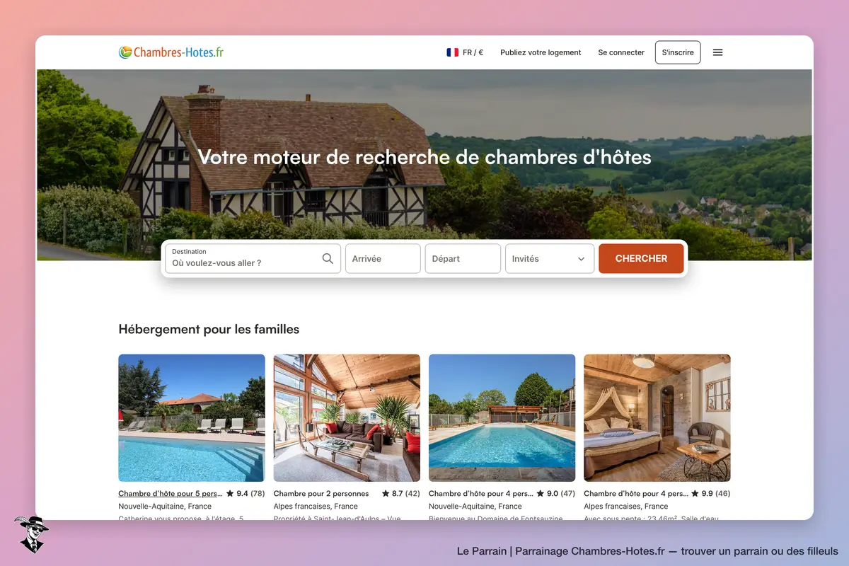 Page d'accueil de Chambres-Hotes.fr