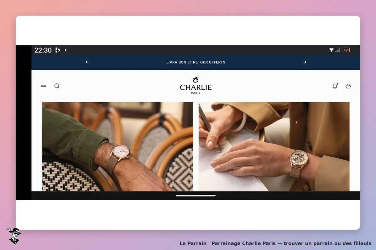 Charlie Paris : deux montres portées sur des poignets, l'une en cuir, l'autre en métal