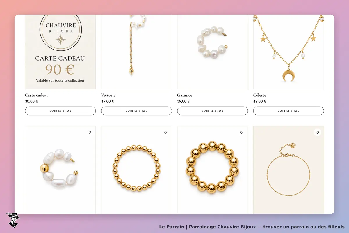 Capture d'écran de Chauvire Bijoux