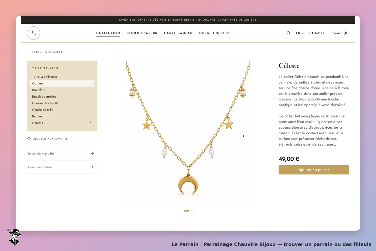 Page produit de Chauvire Bijoux