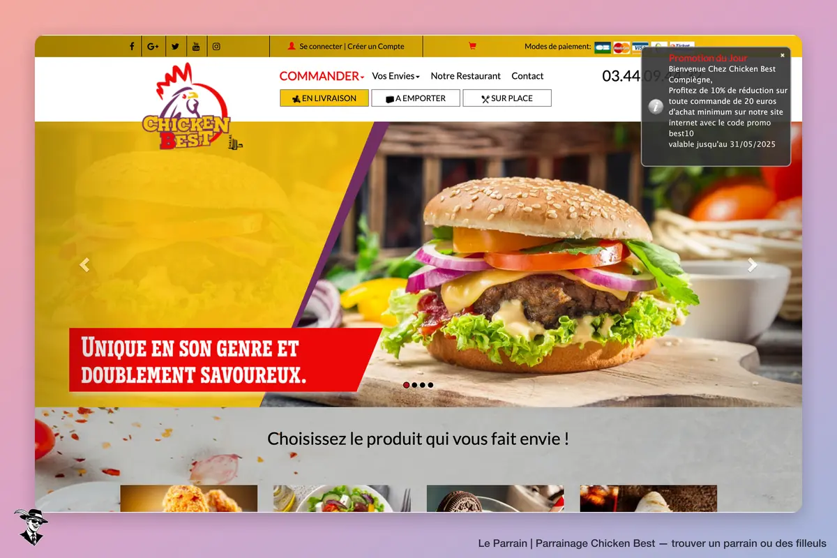 Page d'accueil de Chicken Best