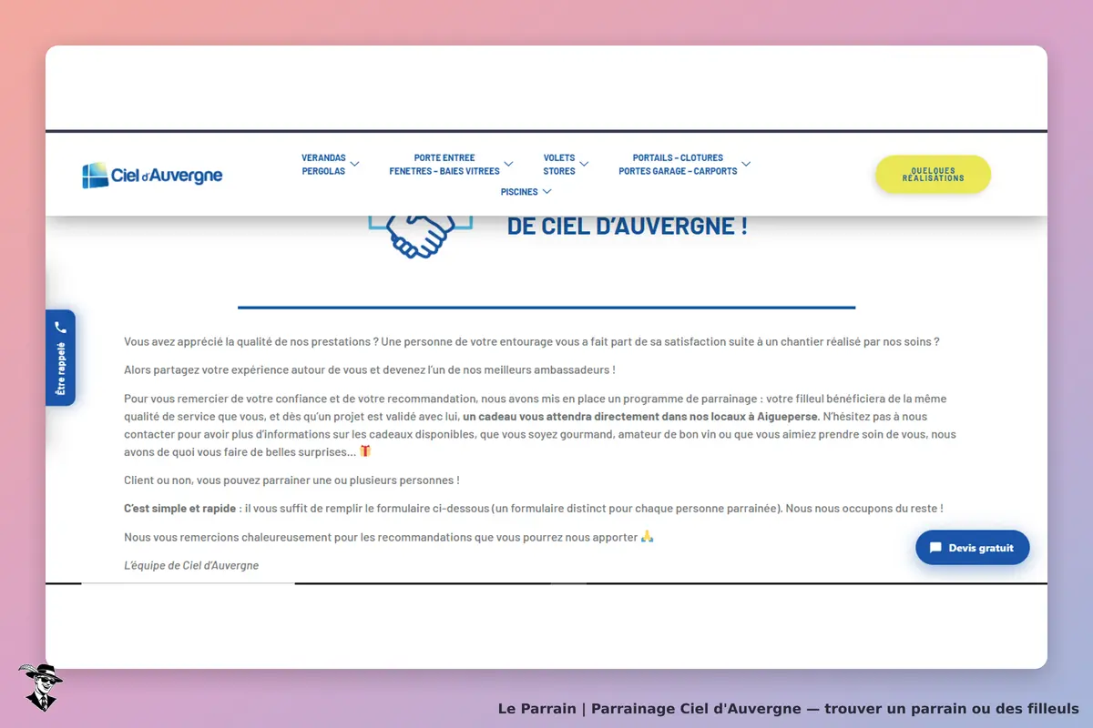 condition parrainage