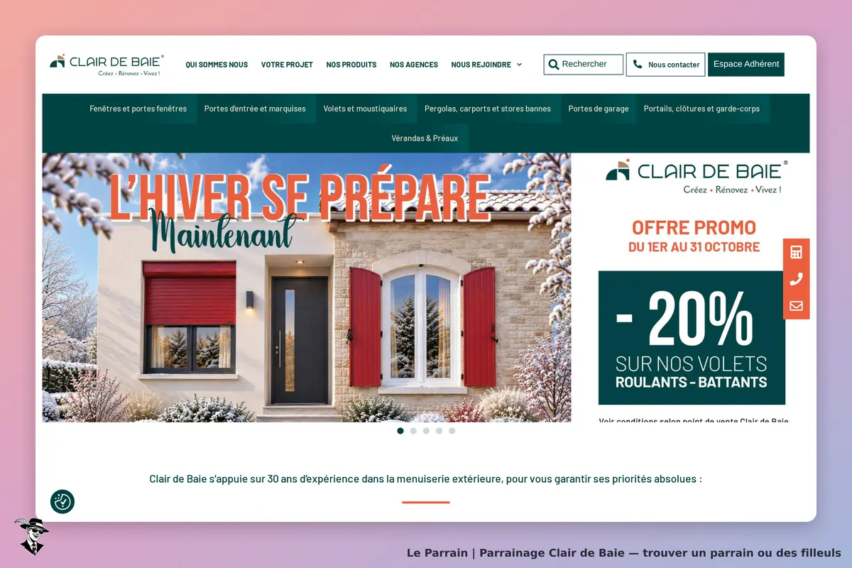 Page d'accueil de Clair de Baie