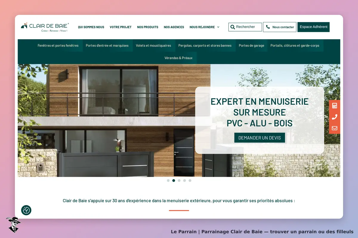 Page parrainage de Clair de Baie