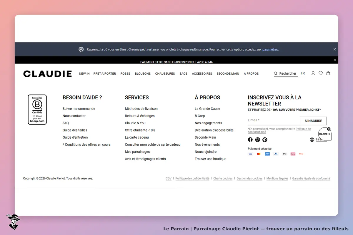 page oficiel