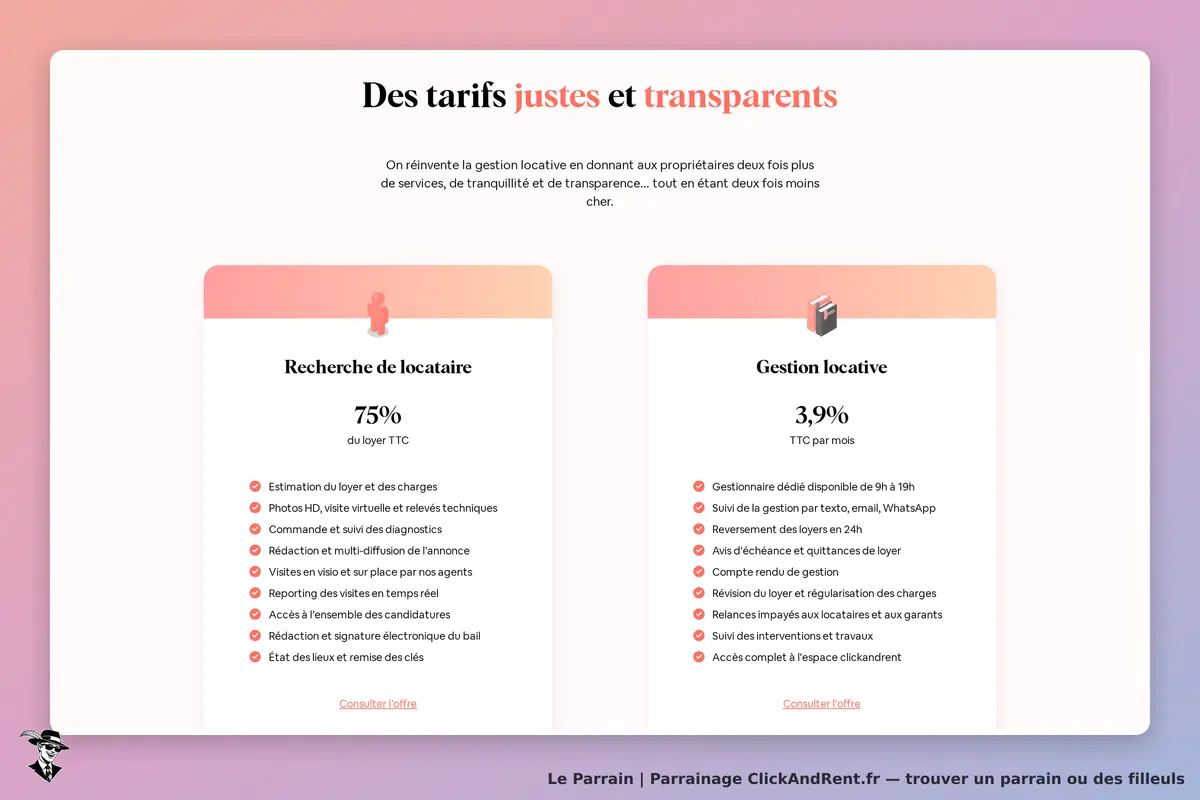ClickAndRent.fr : clickAndRent : page d'accueil présentant les services de recherche et gestion