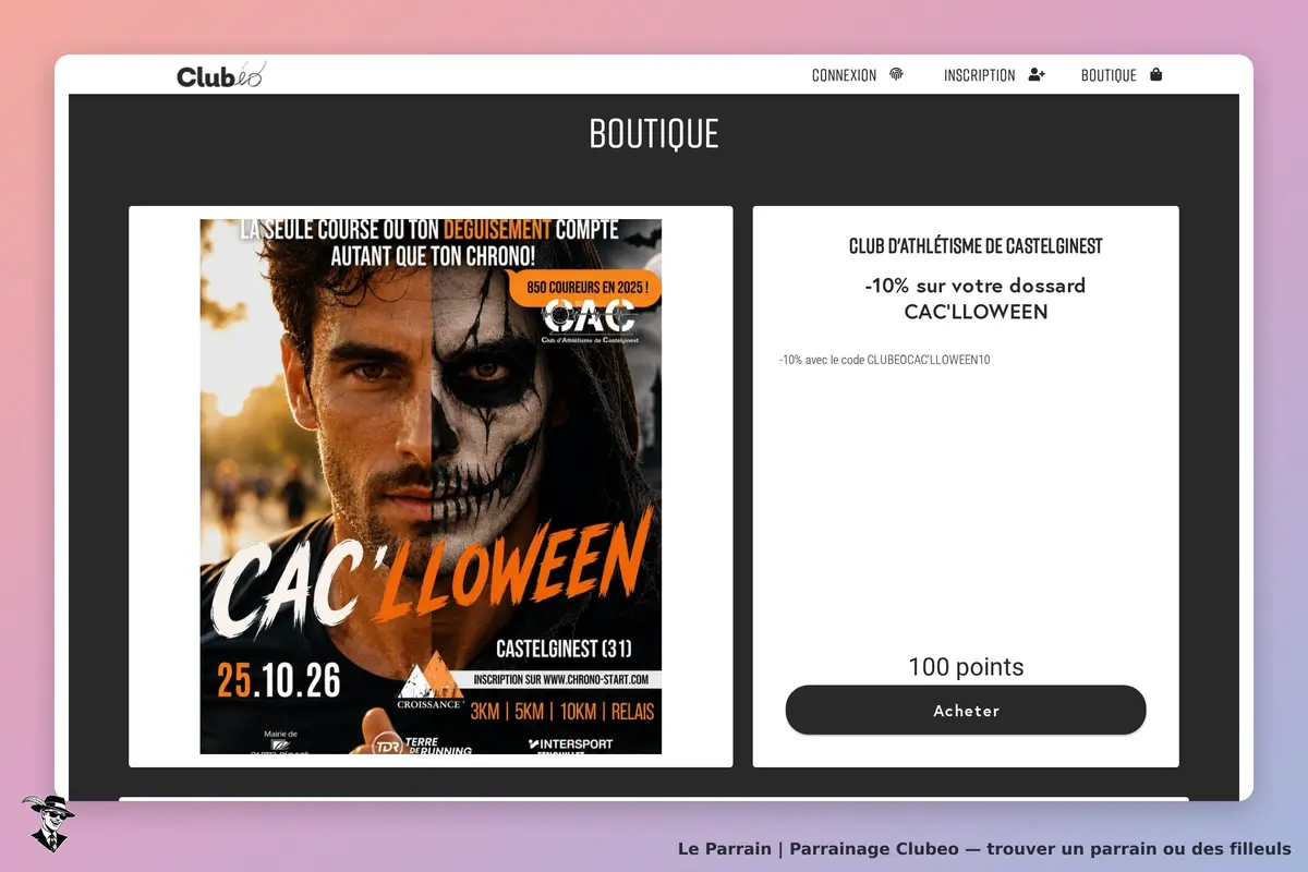 Page catégorie de Clubeo