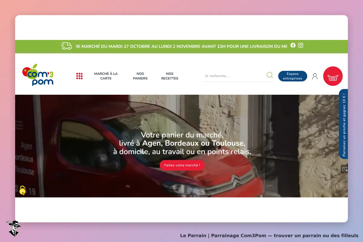 Page d'accueil de Com3Pom
