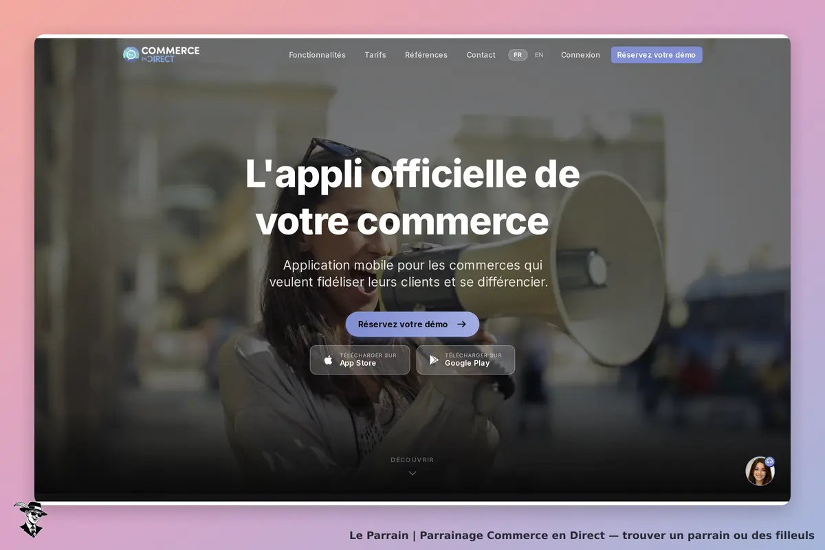 Page d'accueil de Commerce en Direct
