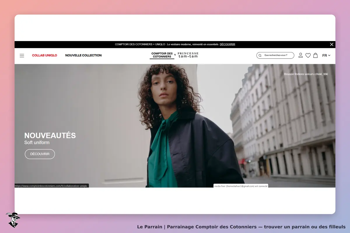 Comptoir des Cotonniers : modèle portant un blouson noir et une blouse verte en milieu urbain