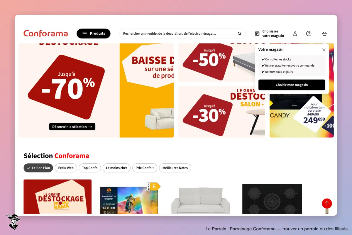 Capture d'écran de Conforama