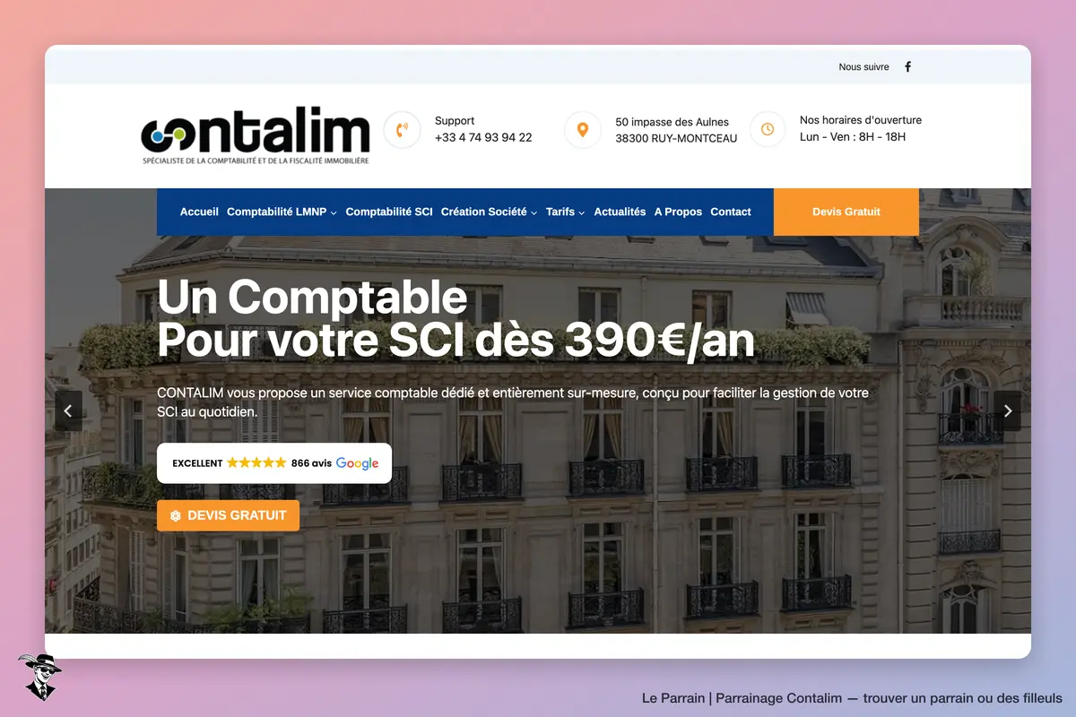Page d'accueil de Contalim