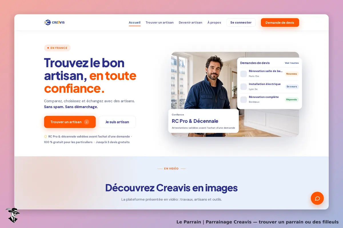 Page d'accueil de Creavis