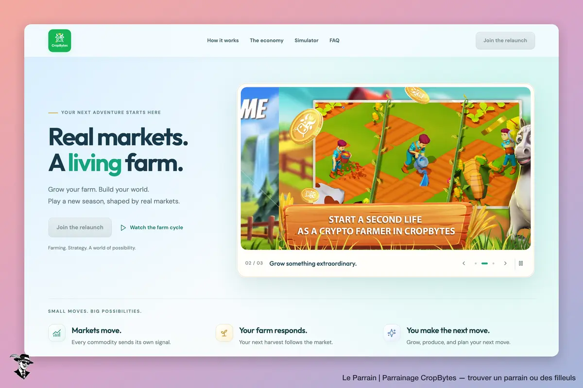Page d'accueil de CropBytes