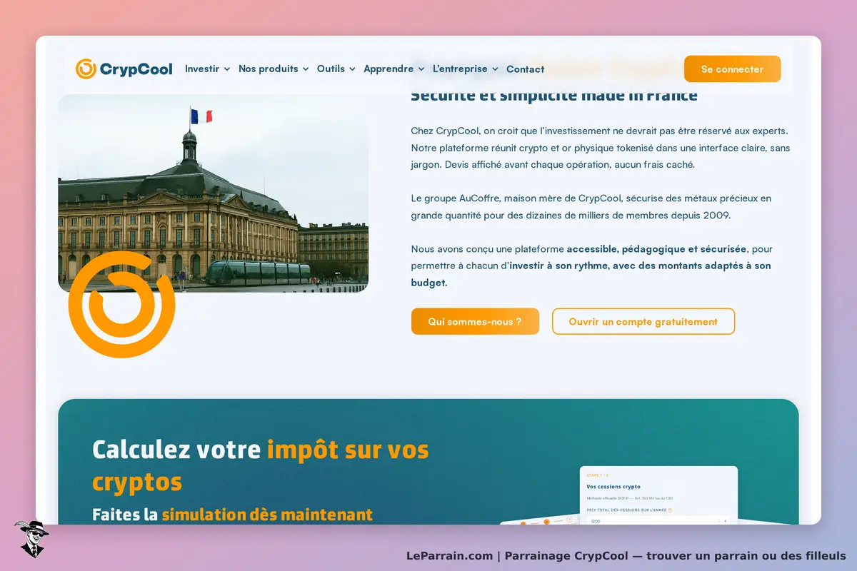 Capture referral-bottom du programme de parrainage CrypCool