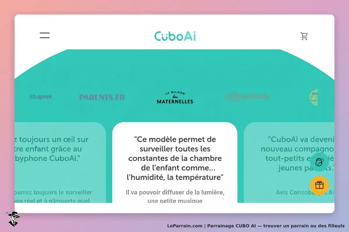 CUBO AI : cuboAi : page d'accueil présentant le produit et des témoignages d'utilisateurs