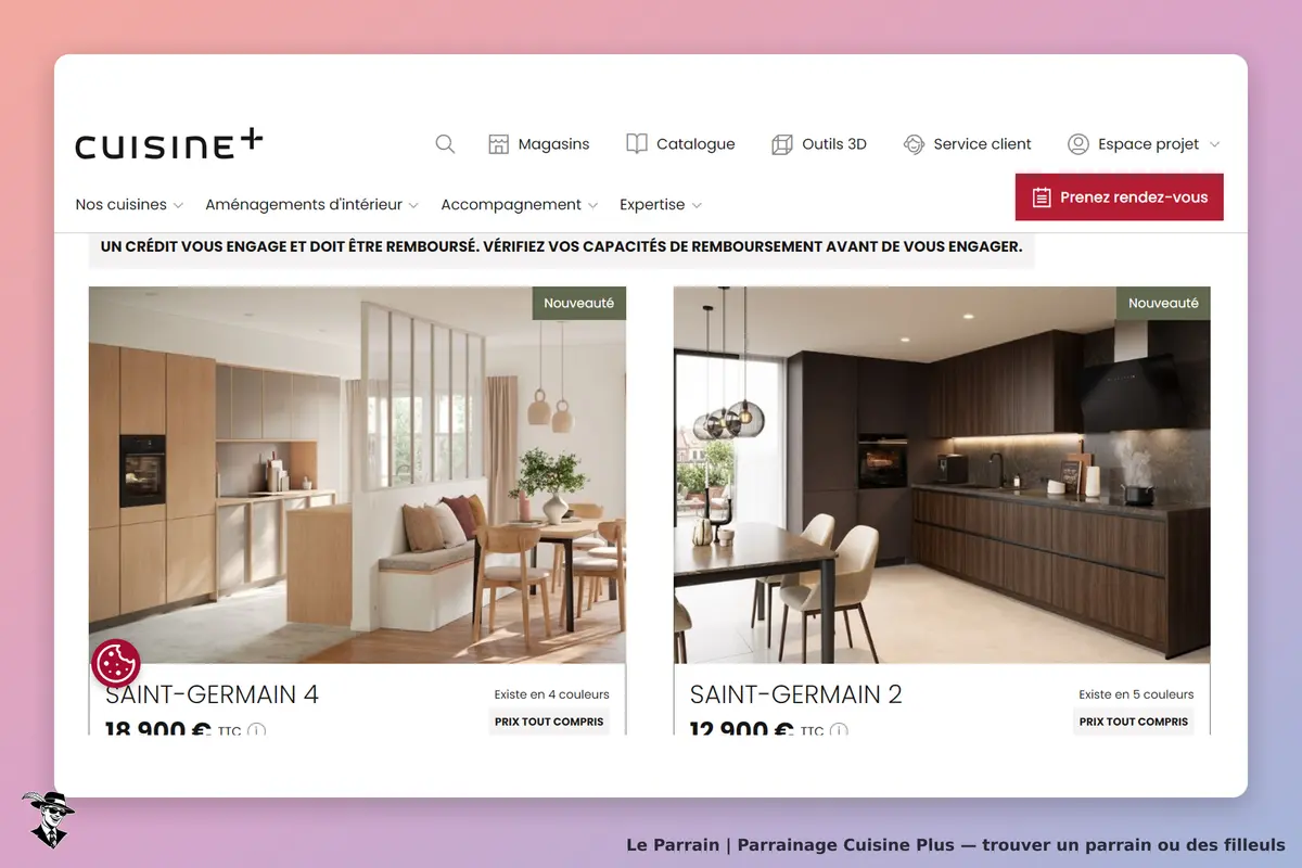 Cuisine Plus : deux cuisines modernes avec des éléments en bois et des espaces de vie lumineux