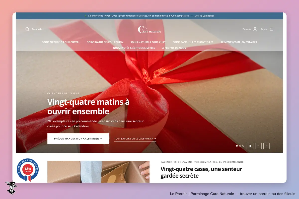 Page d'accueil de Cura Naturale