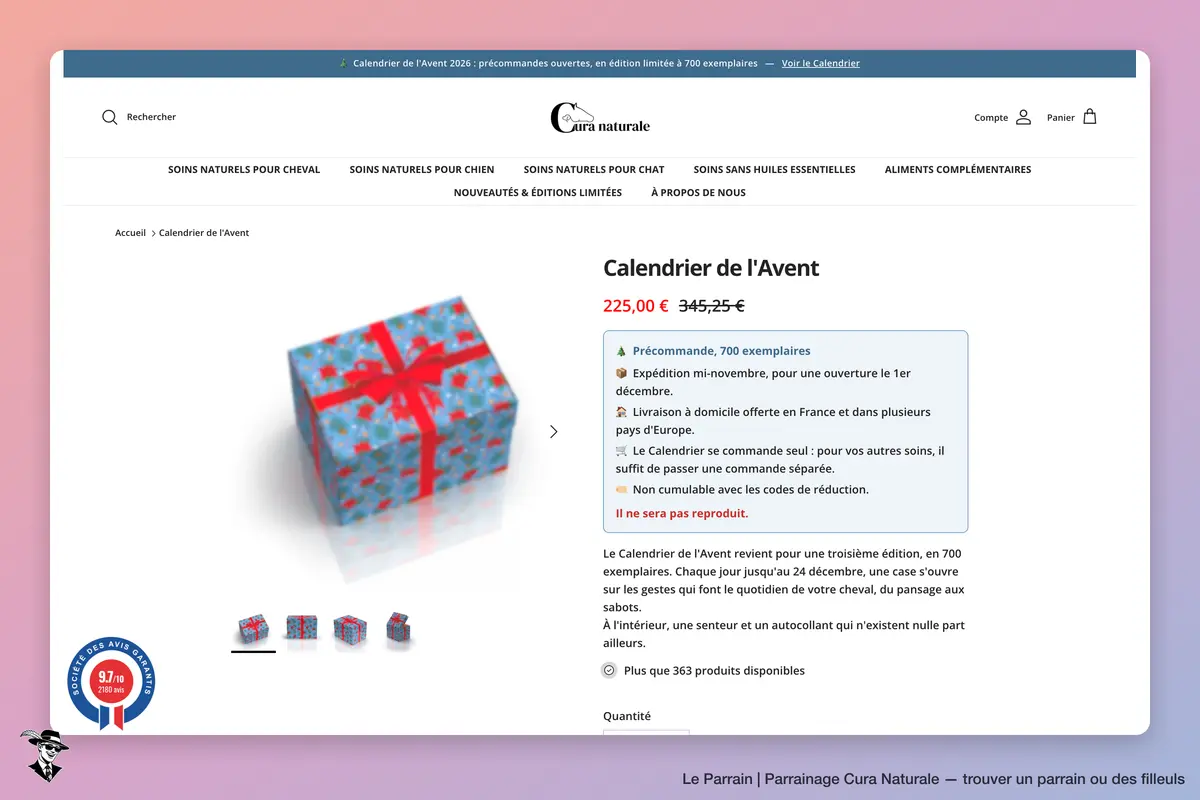 Page produit de Cura Naturale