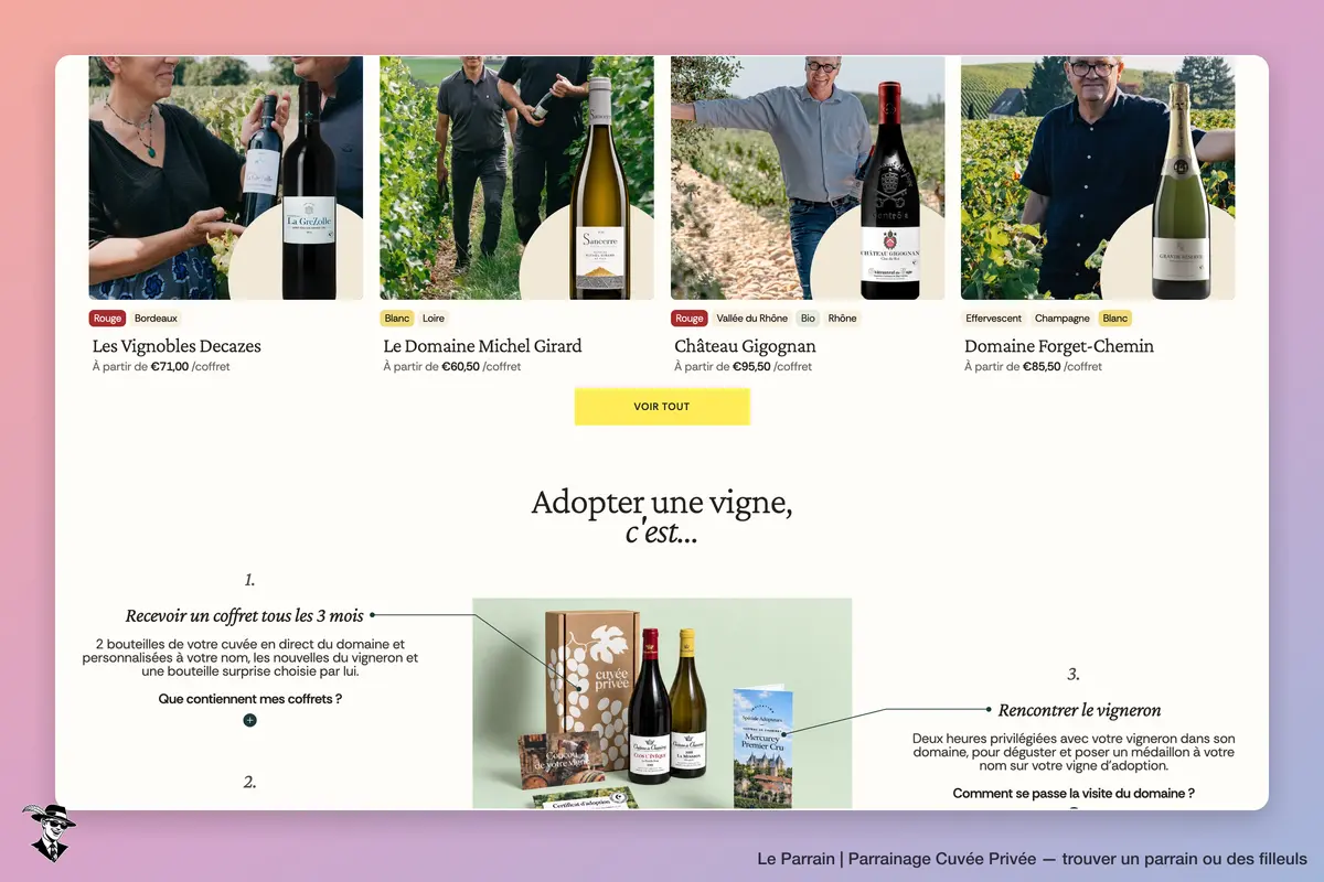 Capture d'écran de Cuvée Privée