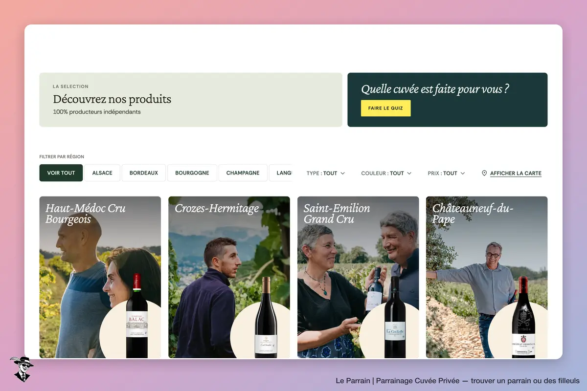 Page catégorie de Cuvée Privée